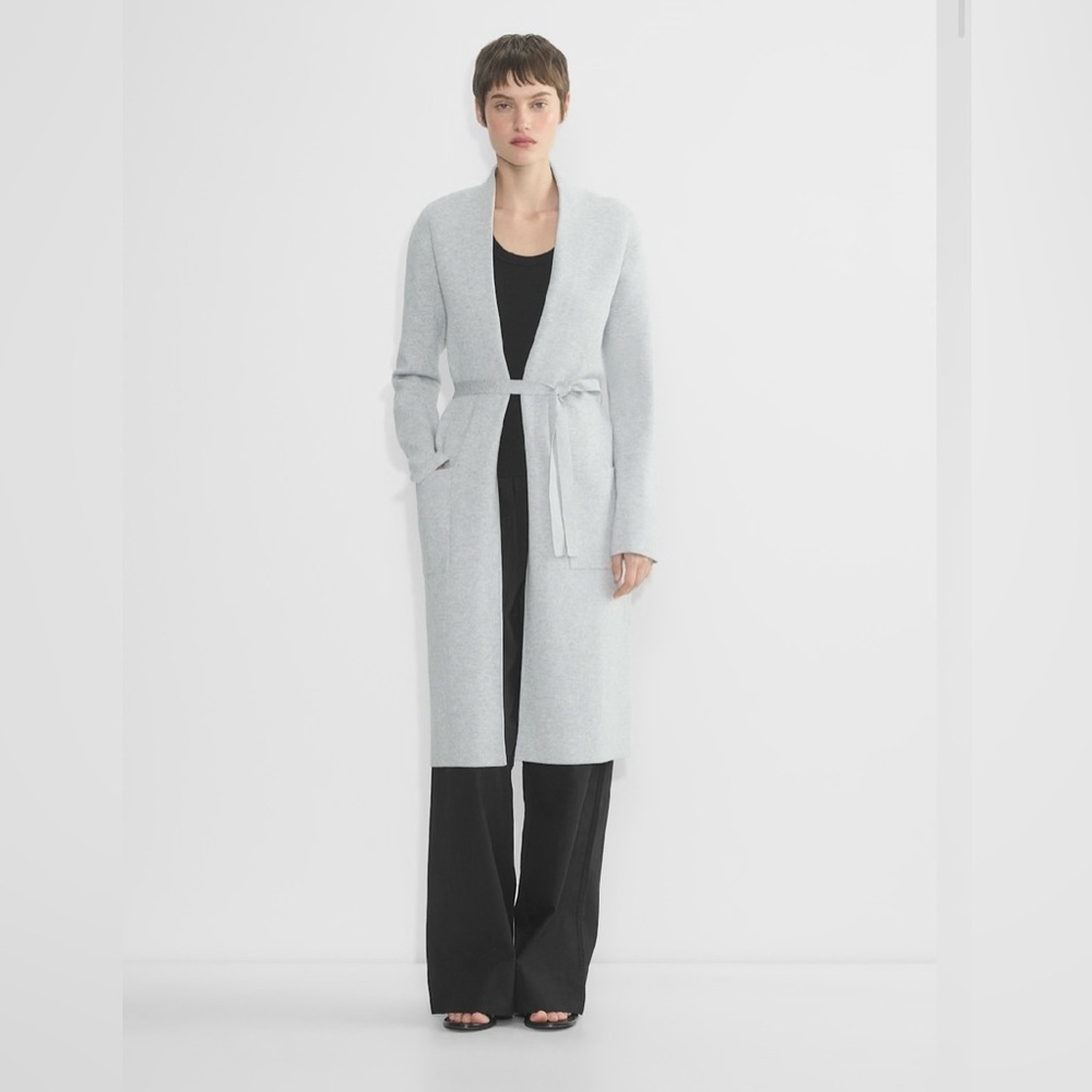 Babaton THE GROUP Light Gray Open tie long Cardigan size S